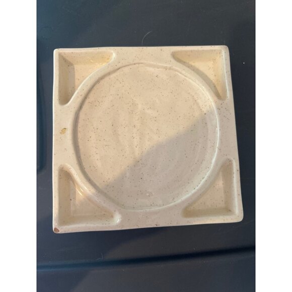 Vintage Mid Century Hyalyn Pottery Square Ashtray 7” SQ Pheasants In Flight USA - Picture 6 of 9